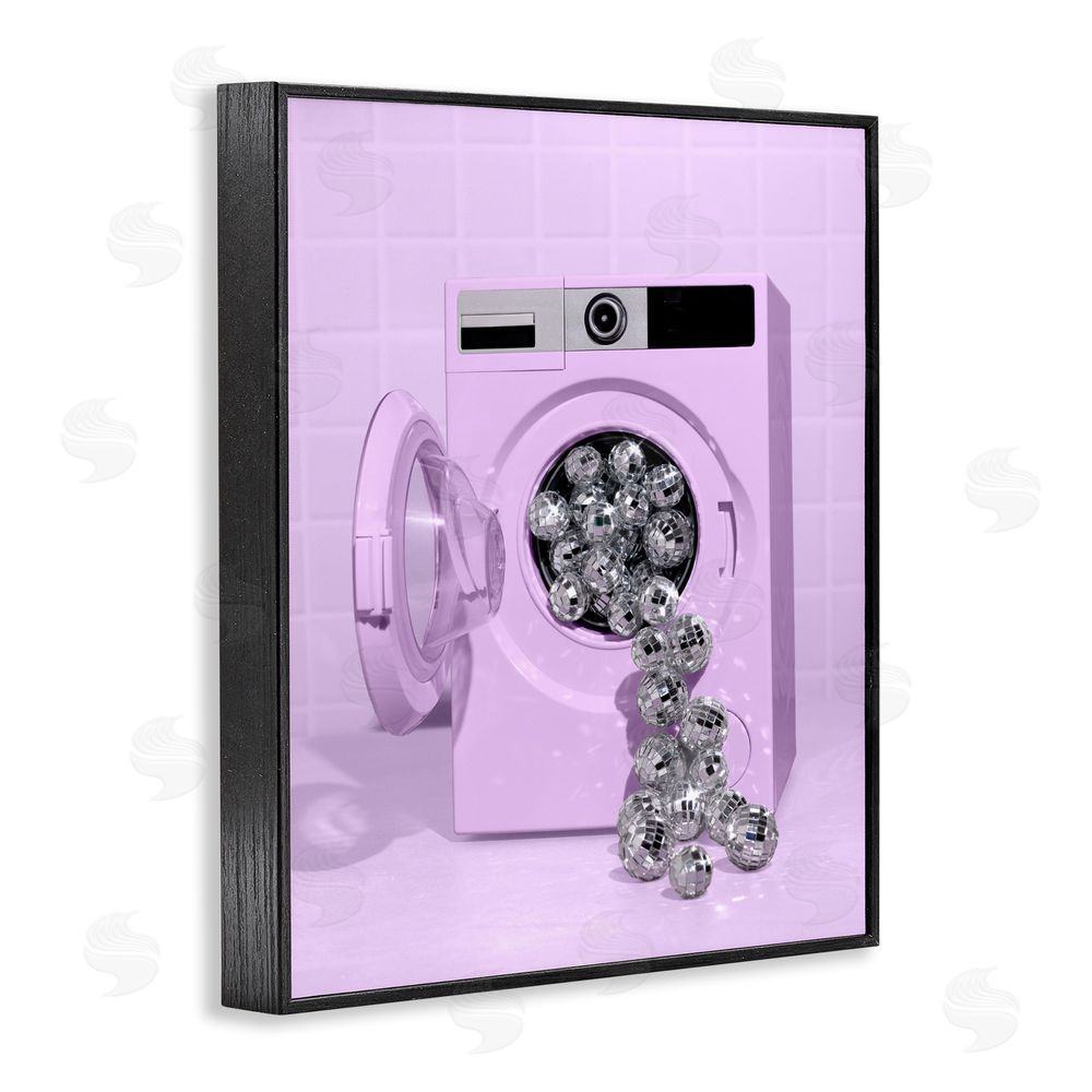 LISH Creative Disco Laundry Machine over Purple Black Framed Giclee Wall Art Print