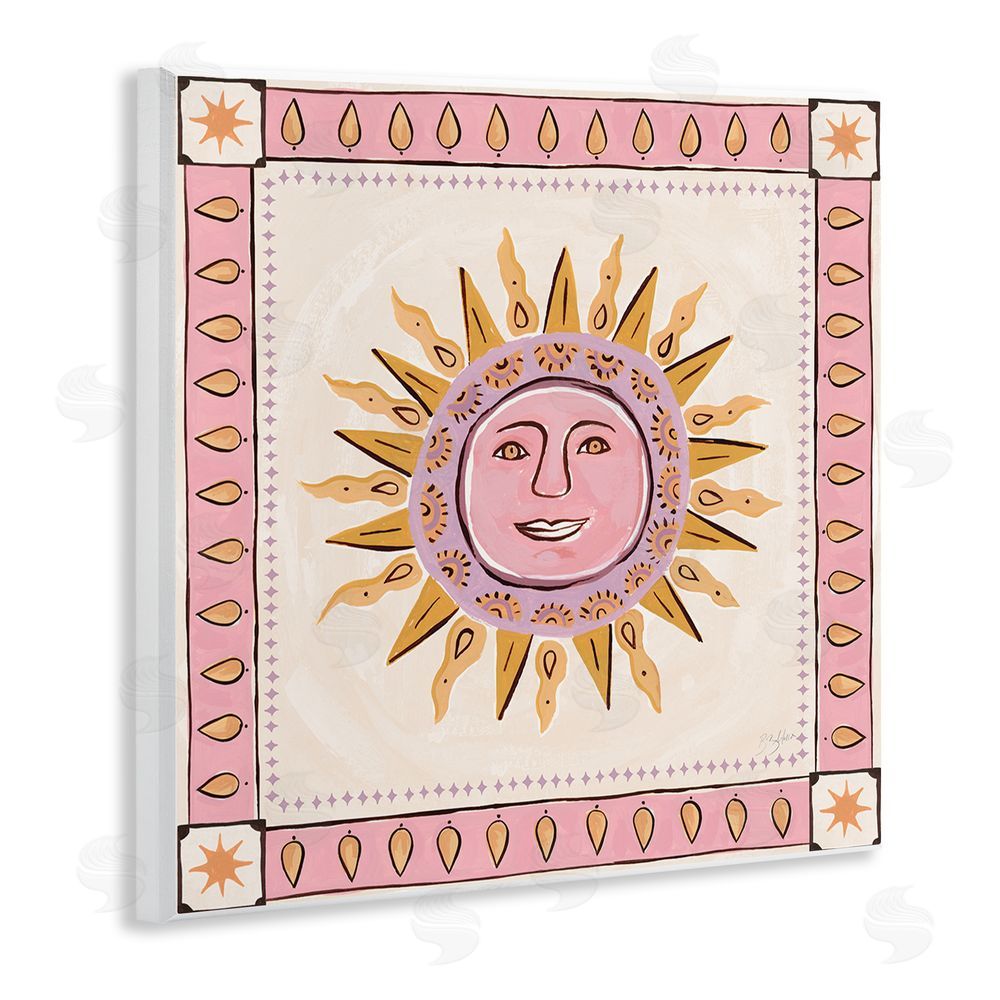Two If By Sea Studios Smiling Sun with Pink Border Wall Plaque Printed Art