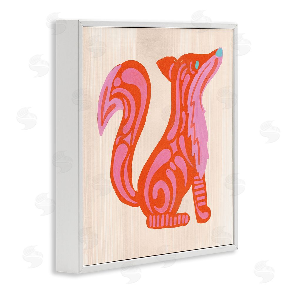 The Paper Curator Whimsical Folk Fox Vibrance White Framed Giclee Wall Art Print