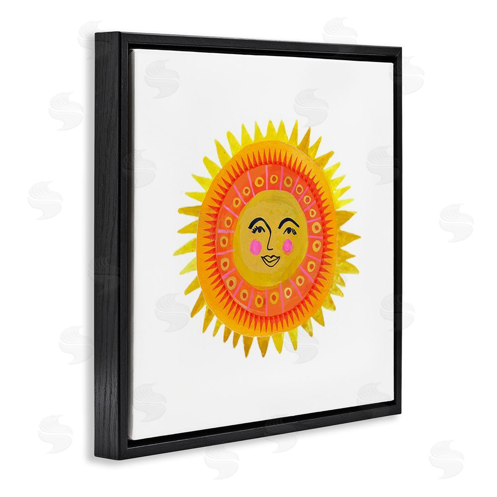 Katherine Herrell Studio Eccentric Bohemian Sun Black Floating Frame Canvas Wall Art Print