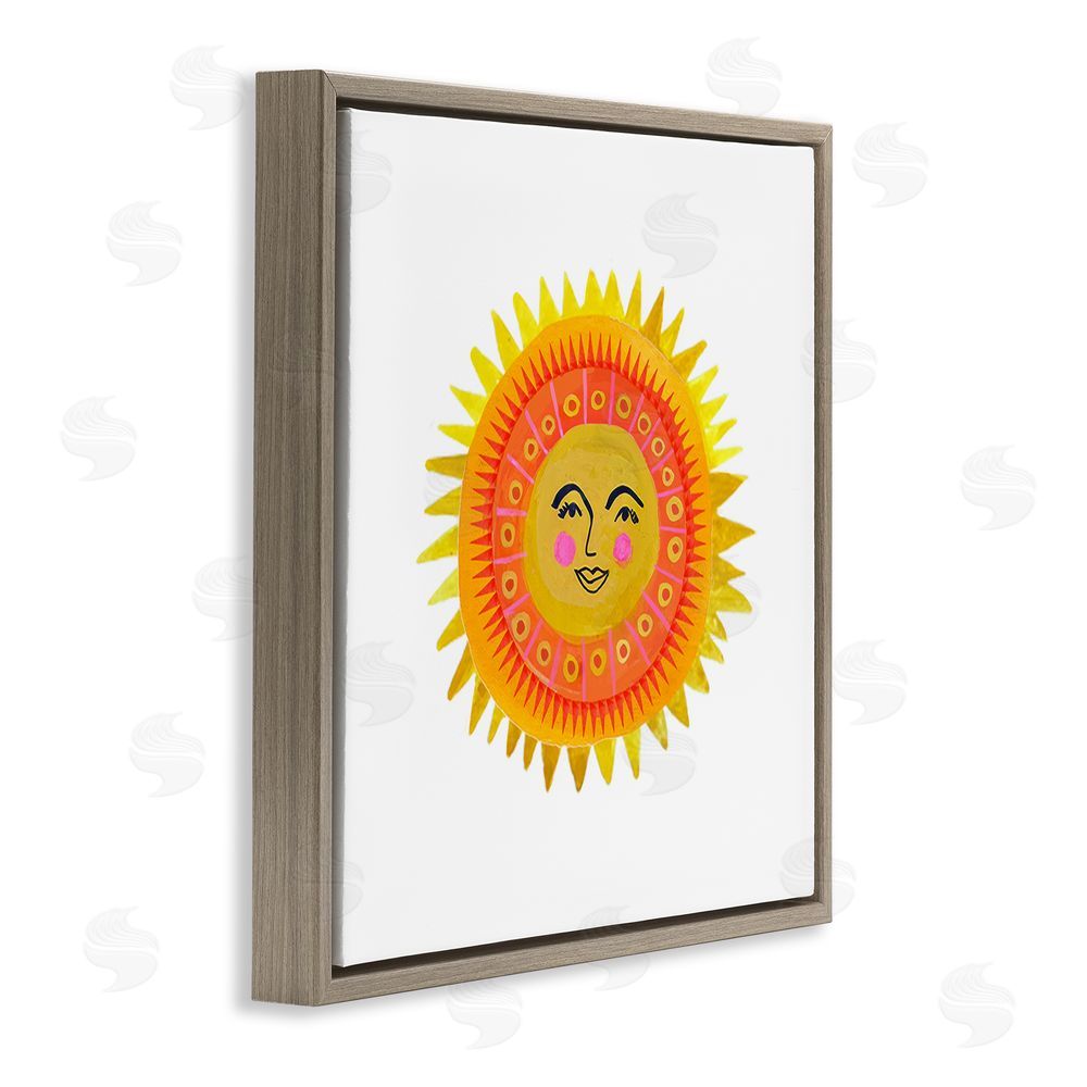 Katherine Herrell Studio Eccentric Bohemian Sun Brown Floating Frame Canvas Wall Art Print