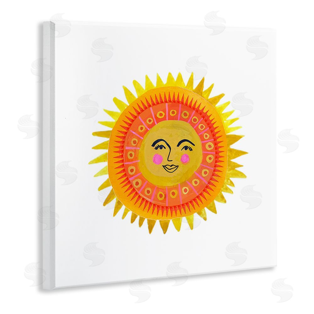 Katherine Herrell Studio Eccentric Bohemian Sun Wall Plaque with Fixed Lithograph Print