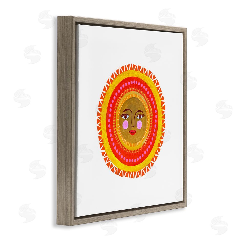 Katherine Herrell Studio Bold Bohemian Sun Brown Floating Frame Stretched Canvas Wall Art Print