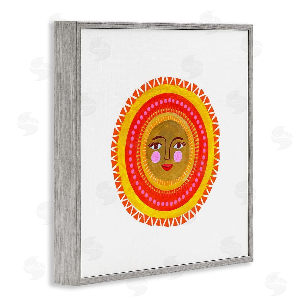 Katherine Herrell Studio Bold Bohemian Sun Gray Framed Giclee Wall Art Print