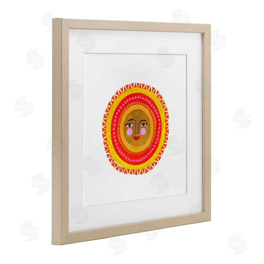 Katherine Herrell Studio Bold Bohemian Sun Brown Framed Print Under Glass with Matting Wall Art