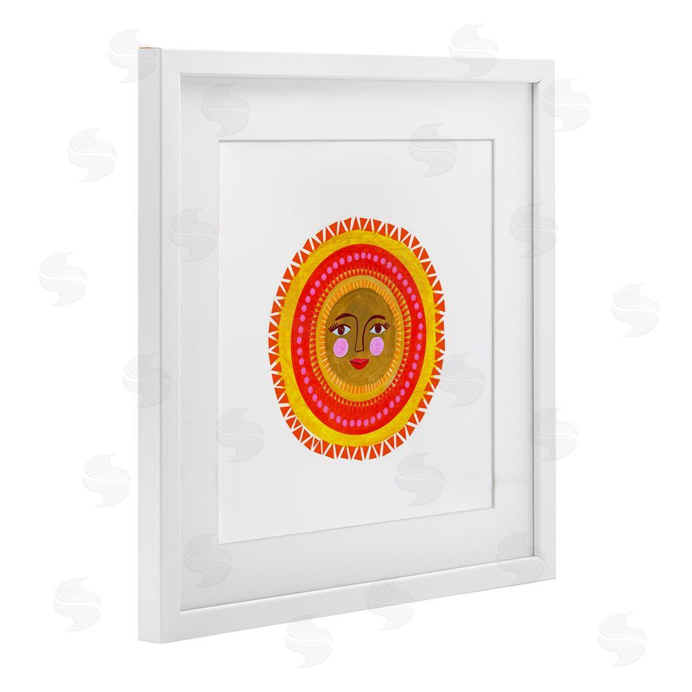 Katherine Herrell Studio Bold Bohemian Sun White Framed Print Under Glass with Matting Wall Art