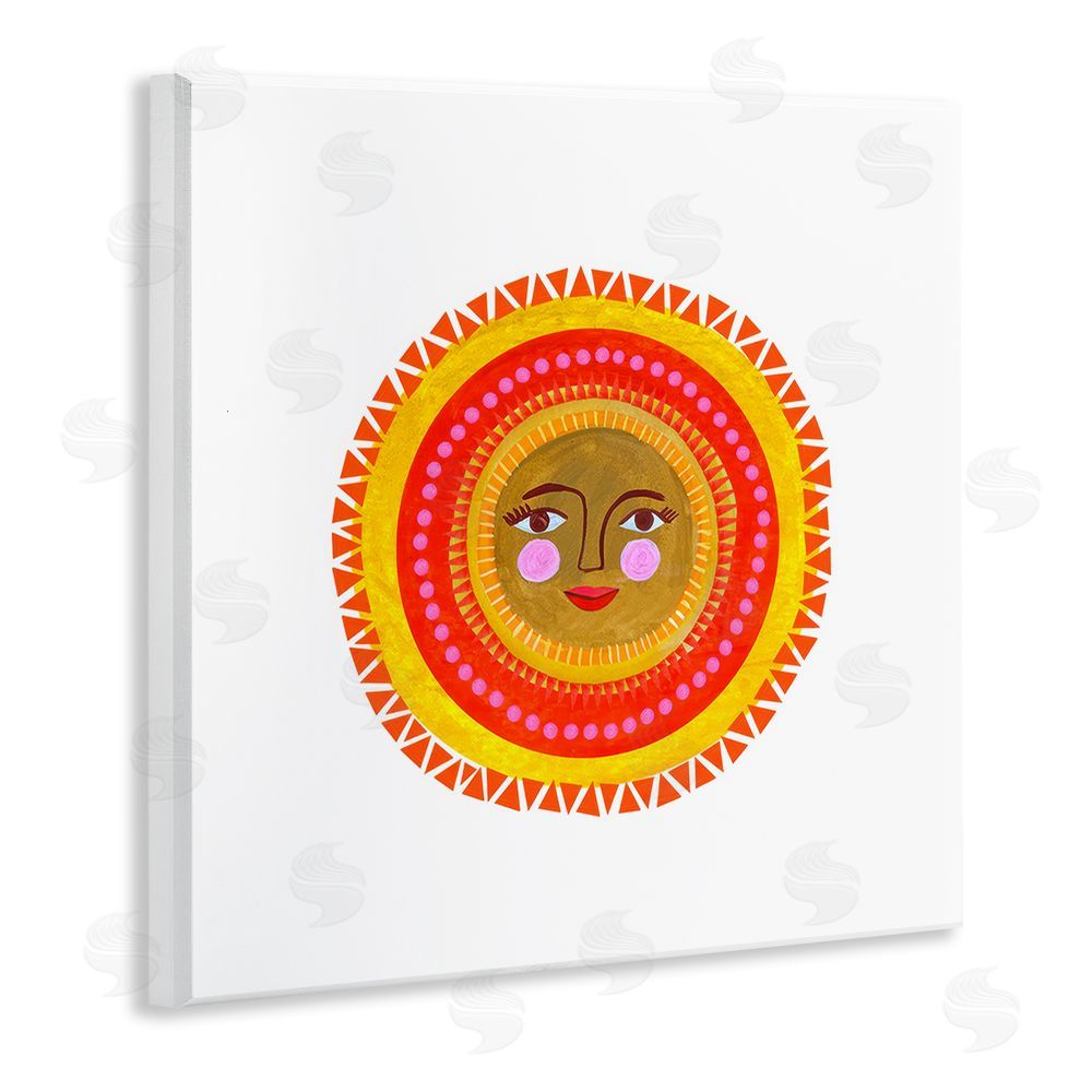 Katherine Herrell Studio Bold Bohemian Sun Wall Plaque Art Print with White Foil Wrap