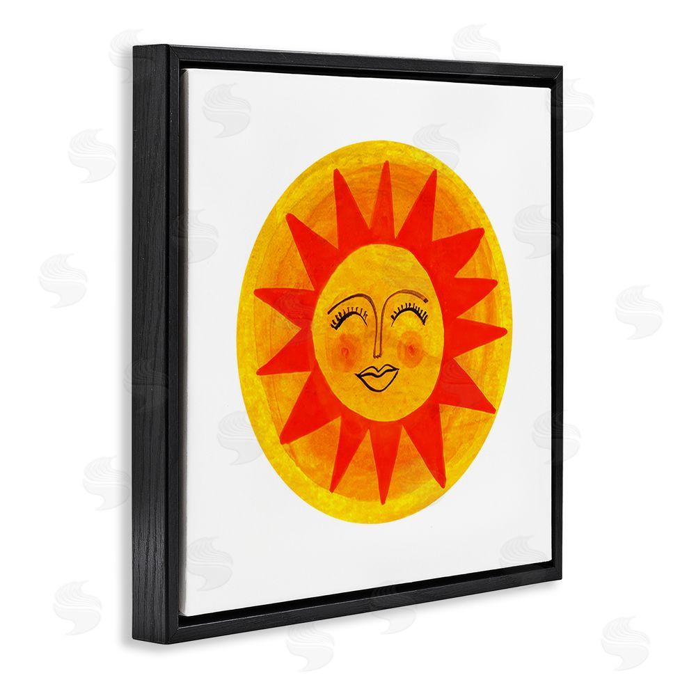 Katherine Herrell Studio Warm Fiery Sun Black Floating Framed Canvas Wall Art Print