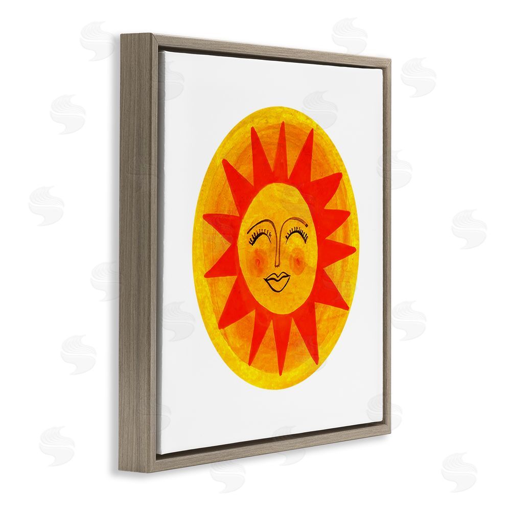 Katherine Herrell Studio Warm Fiery Sun Brown Floating Framed Canvas Wall Art Print