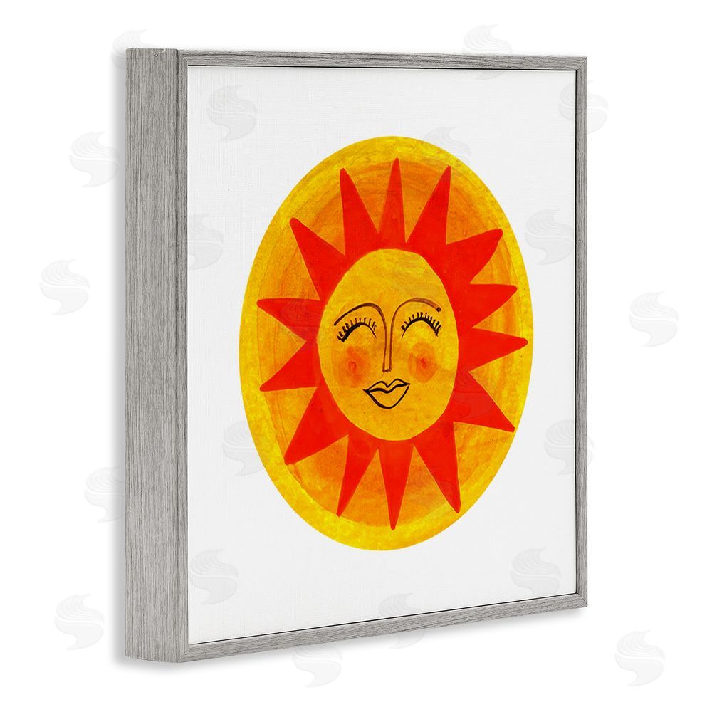Katherine Herrell Studio Warm Fiery Sun Gray Framed Giclee Wall Art Print