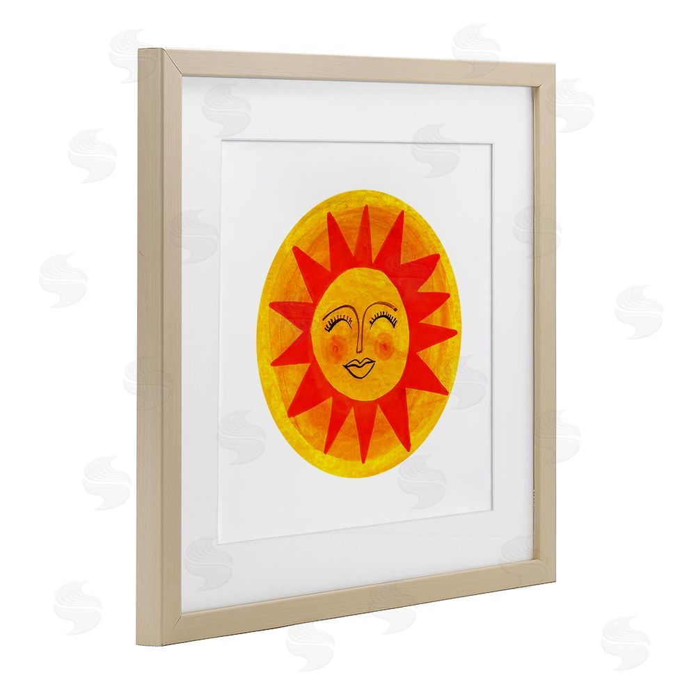 Katherine Herrell Studio Warm Fiery Sun Brown Framed Print Under Glass with White Mat Wall Art