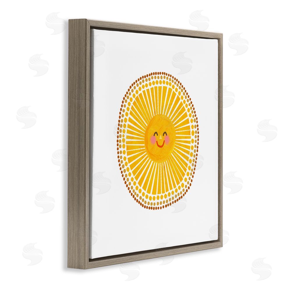 Katherine Herrell Studio Yellow Sun's Smile Brown Floating Framed Canvas Wall Art Print
