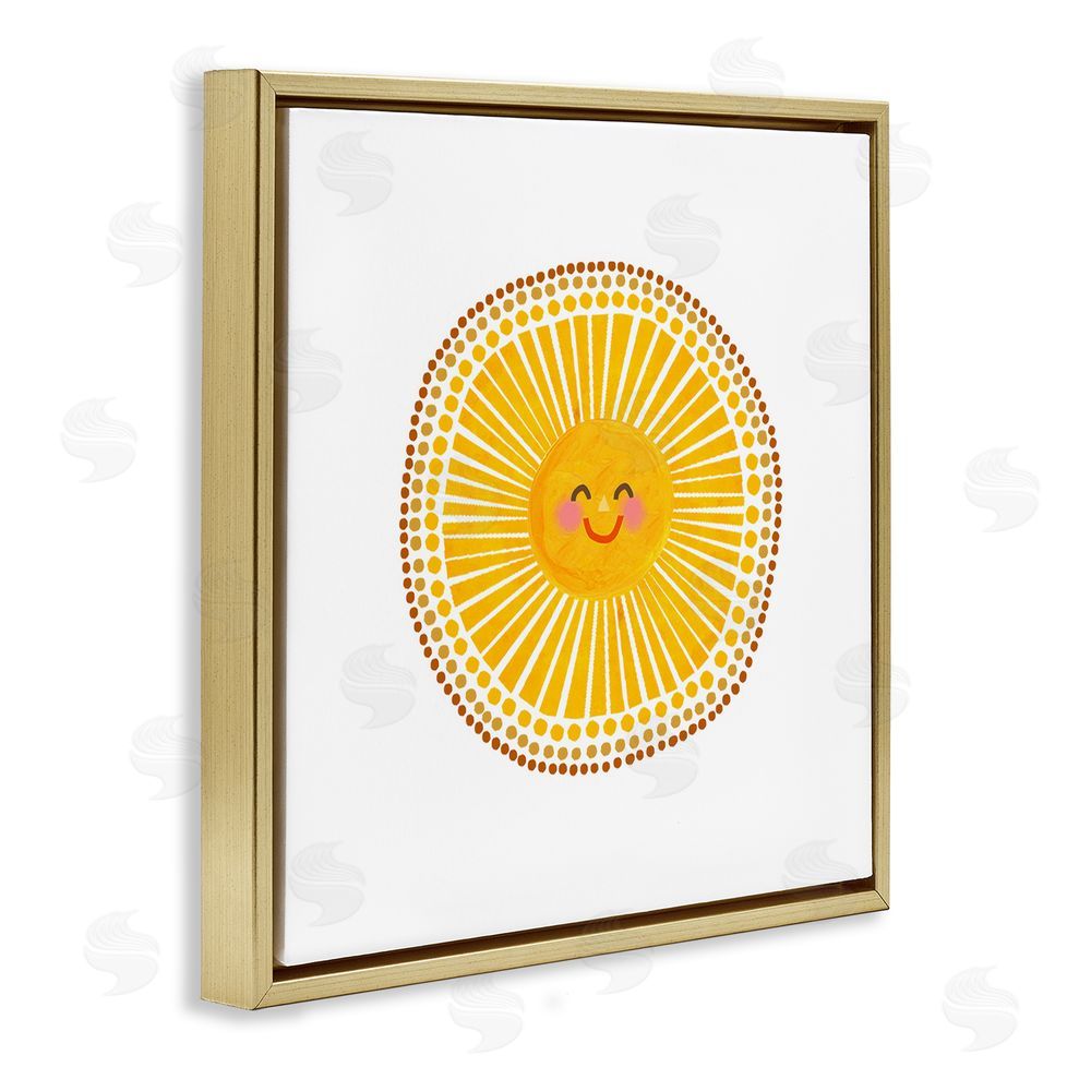 Katherine Herrell Studio Yellow Sun's Smile Gold Floating Framed Canvas Wall Art Print