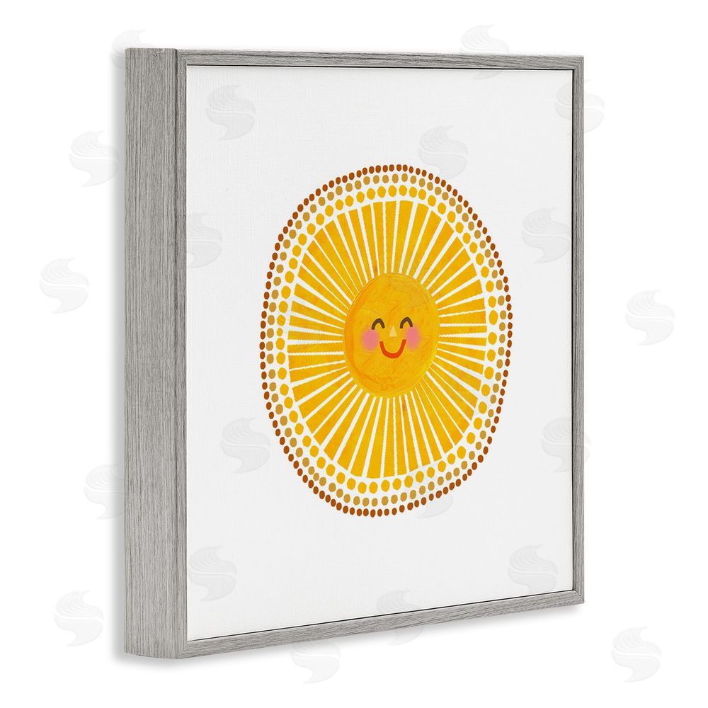 Katherine Herrell Studio Yellow Sun's Smile Gray Framed Giclee Wall Art Print