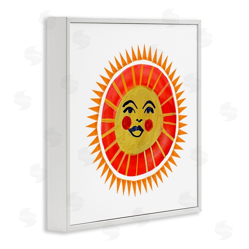 Katherine Herrell Studio Cheerful Boho Sun White Framed Giclee Wall Art Print