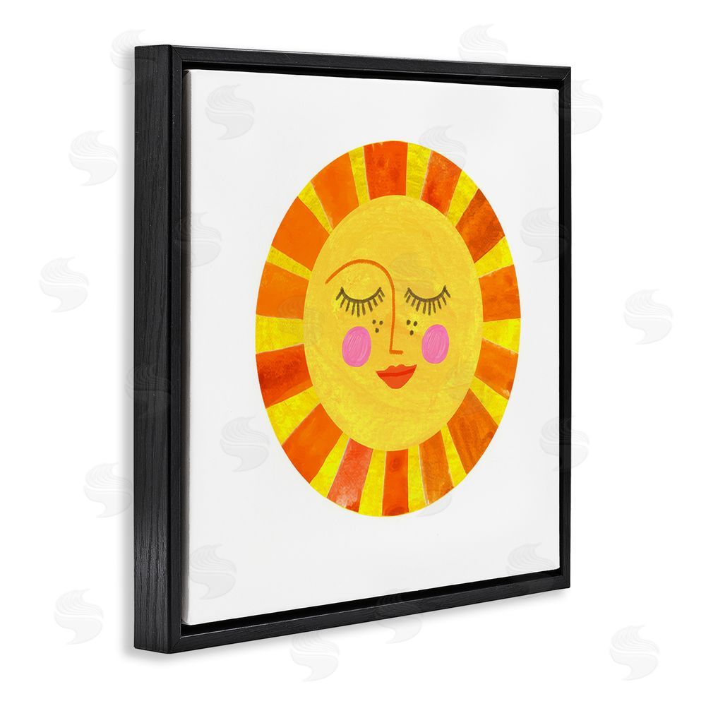 Katherine Herrell Studio Simple Warm Sunshine Black Floating Framed Canvas Wall Art Print