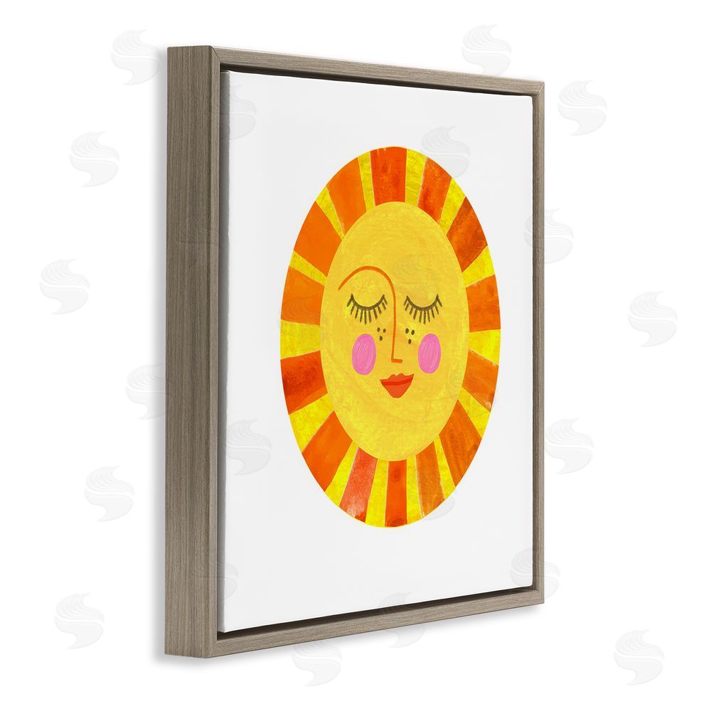 Katherine Herrell Studio Simple Warm Sunshine Brown Floating Framed Canvas Wall Art Print