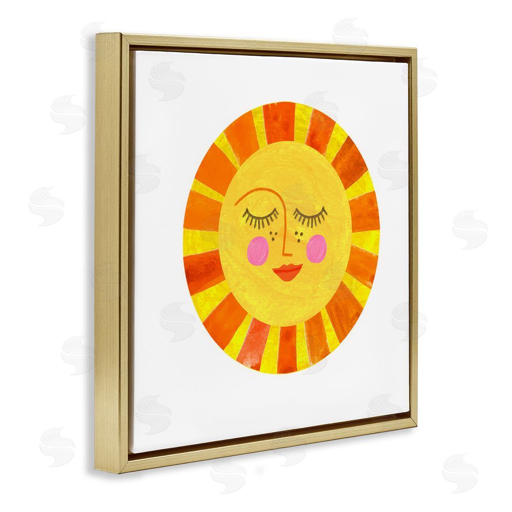 Katherine Herrell Studio Simple Warm Sunshine Gold Floating Framed Canvas Wall Art Print