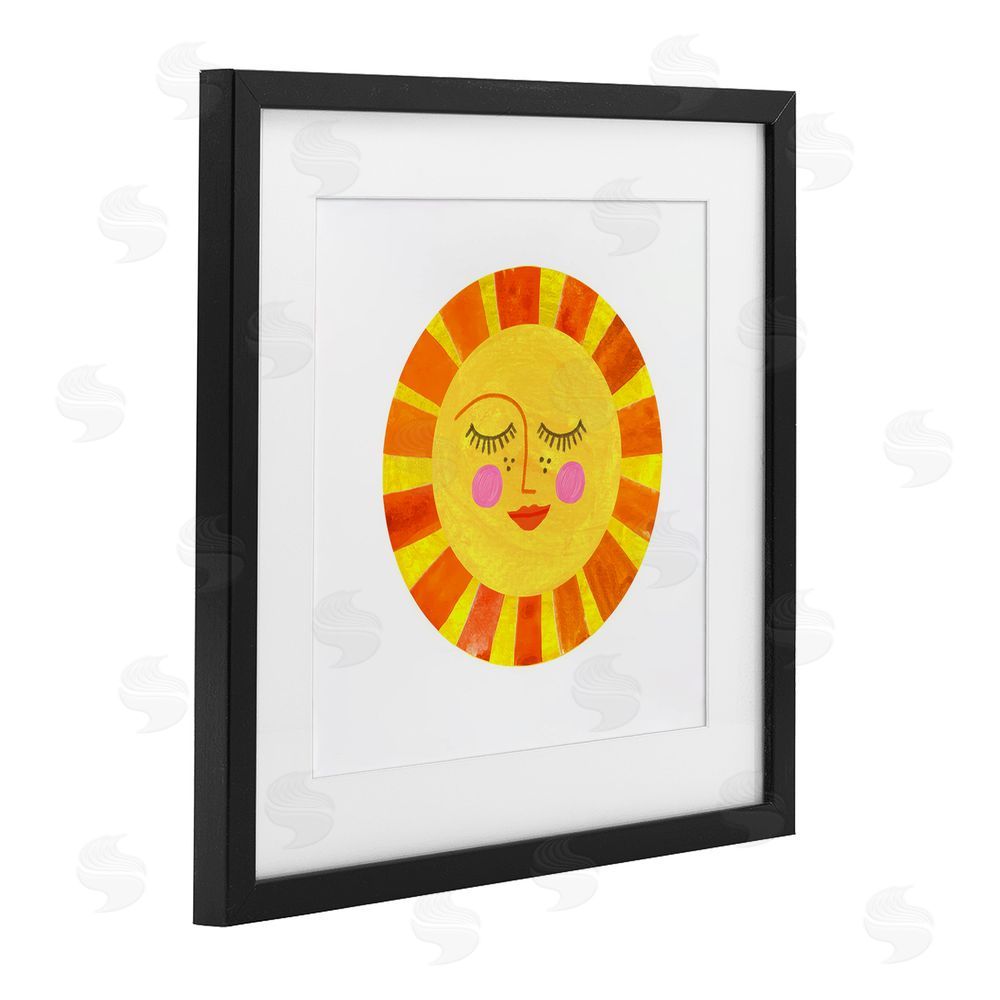 Katherine Herrell Studio Simple Warm Sunshine Black Framed Print Under Glass with White Mat Wall Art