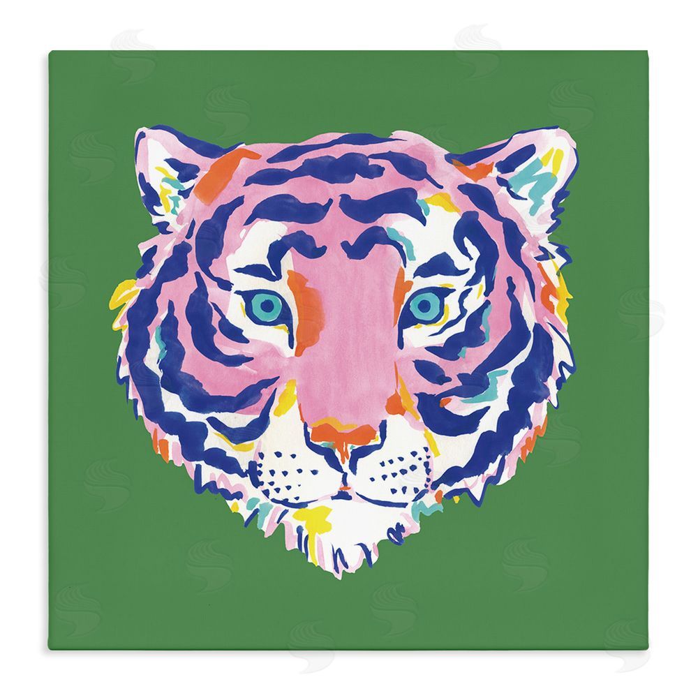 Karolina Sato Exotic Boho Tiger Face Stretched Canvas Wall Art