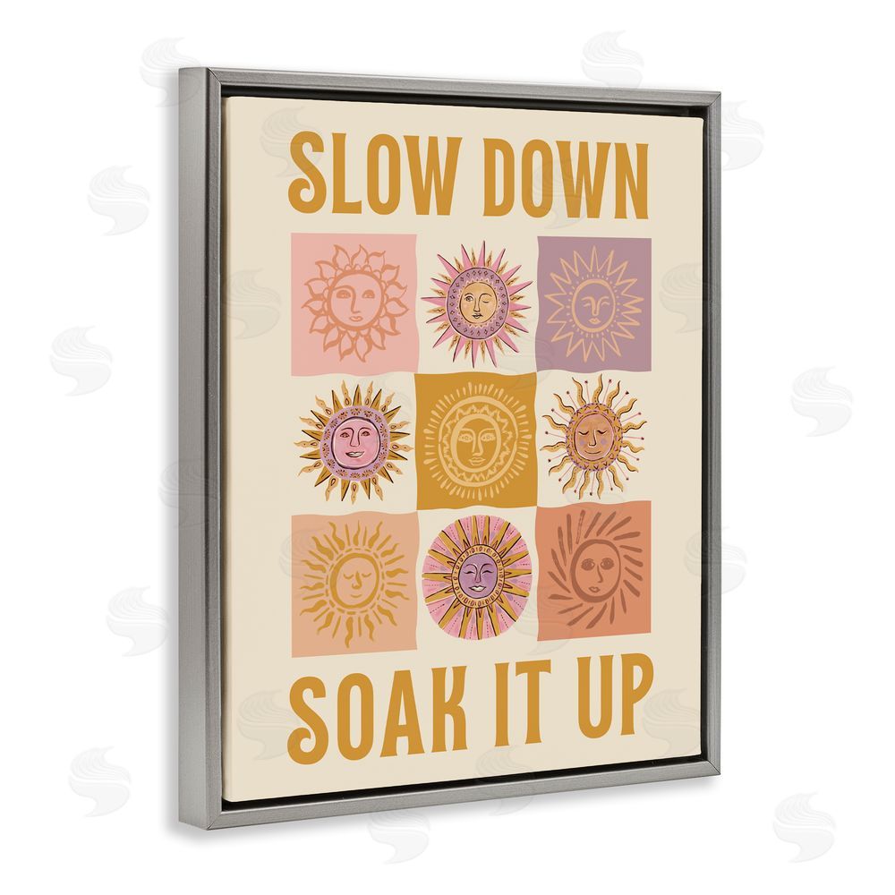 Two If By Sea Studios Slow Down Soak It Up Gray Floating Framed Canvas Wall Art Print