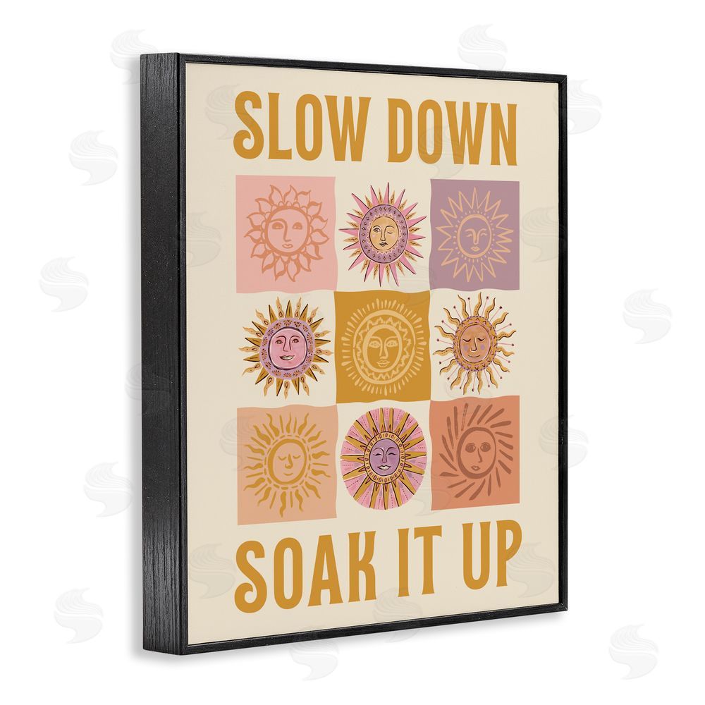 Two If By Sea Studios Slow Down Soak It Up Black Framed Giclee Wall Art Print