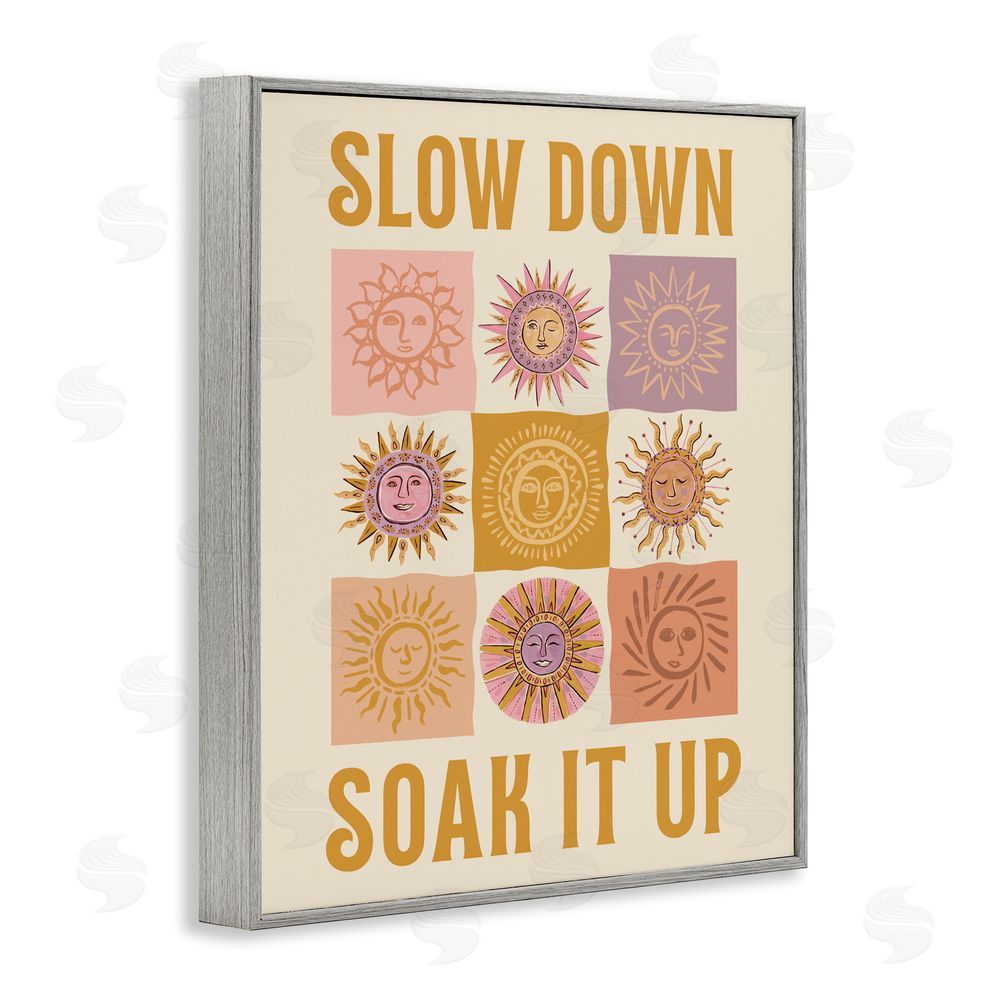 Two If By Sea Studios Slow Down Soak It Up Gray Framed Giclee Wall Art Print
