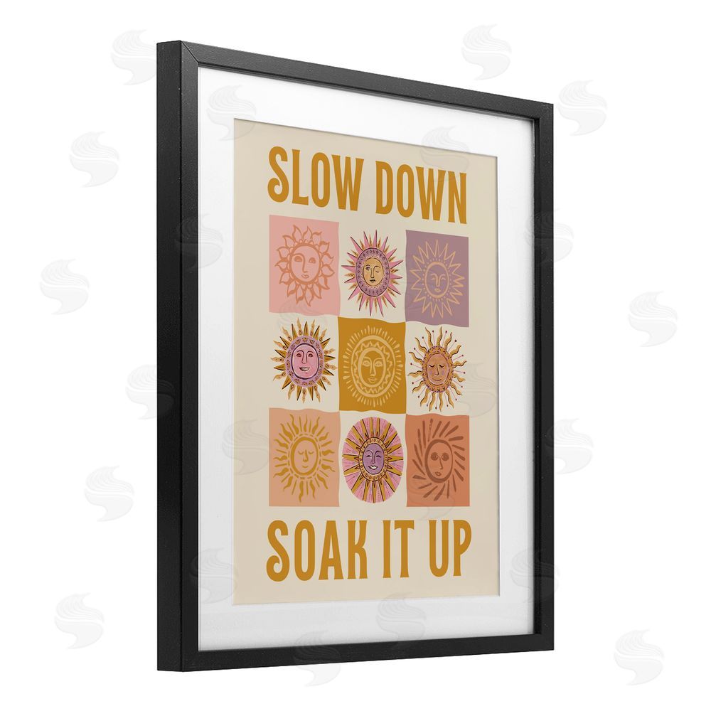 Two If By Sea Studios Slow Down Soak It Up Black Framed Print Under Glass with White Mat Wall Art