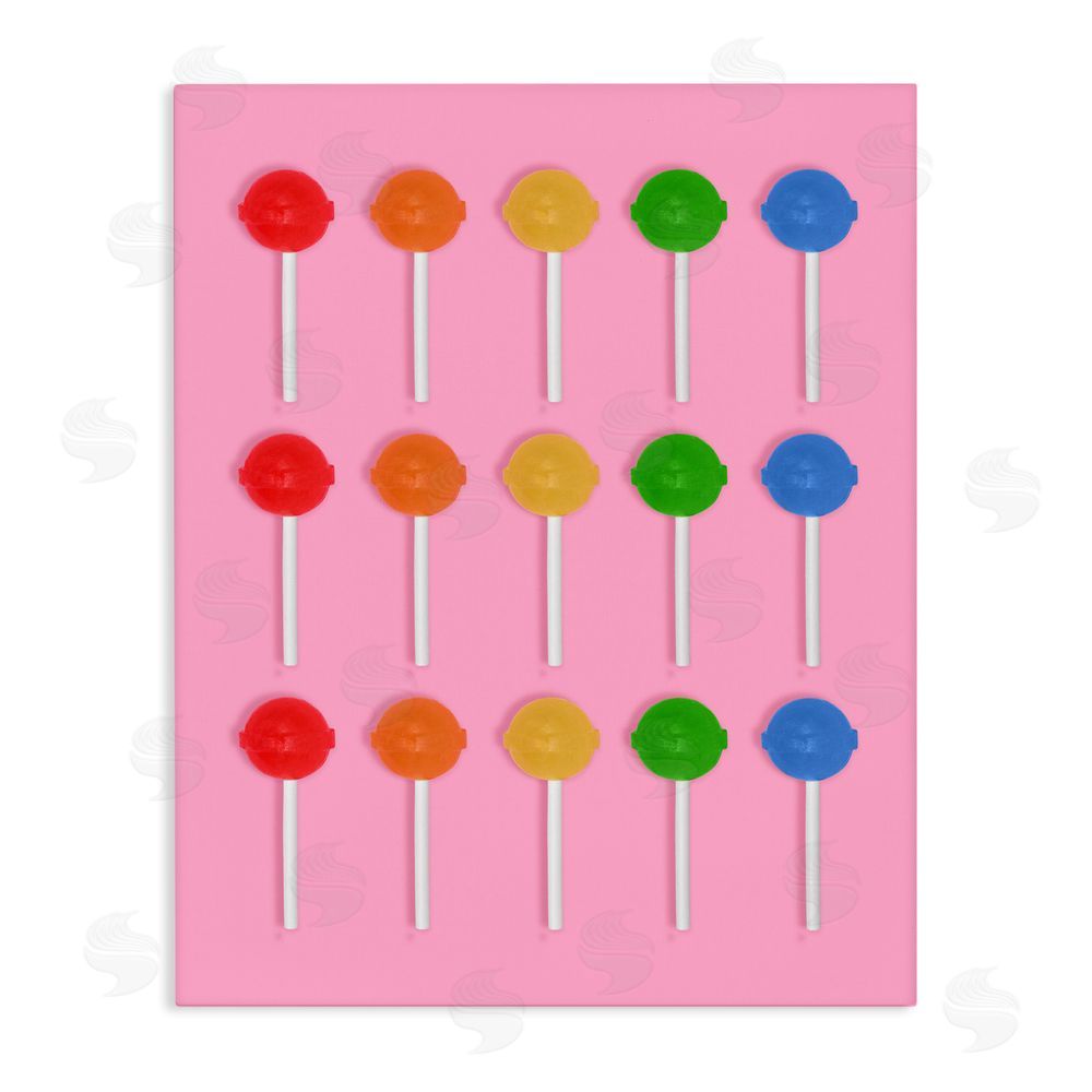 LISH Creative Colorful Lollipop Grid Stretched Canvas Wall Art