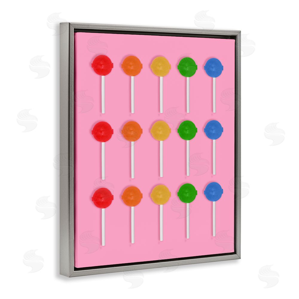 LISH Creative Colorful Lollipop Grid Gray Floating Frame Canvas Wall Art Print