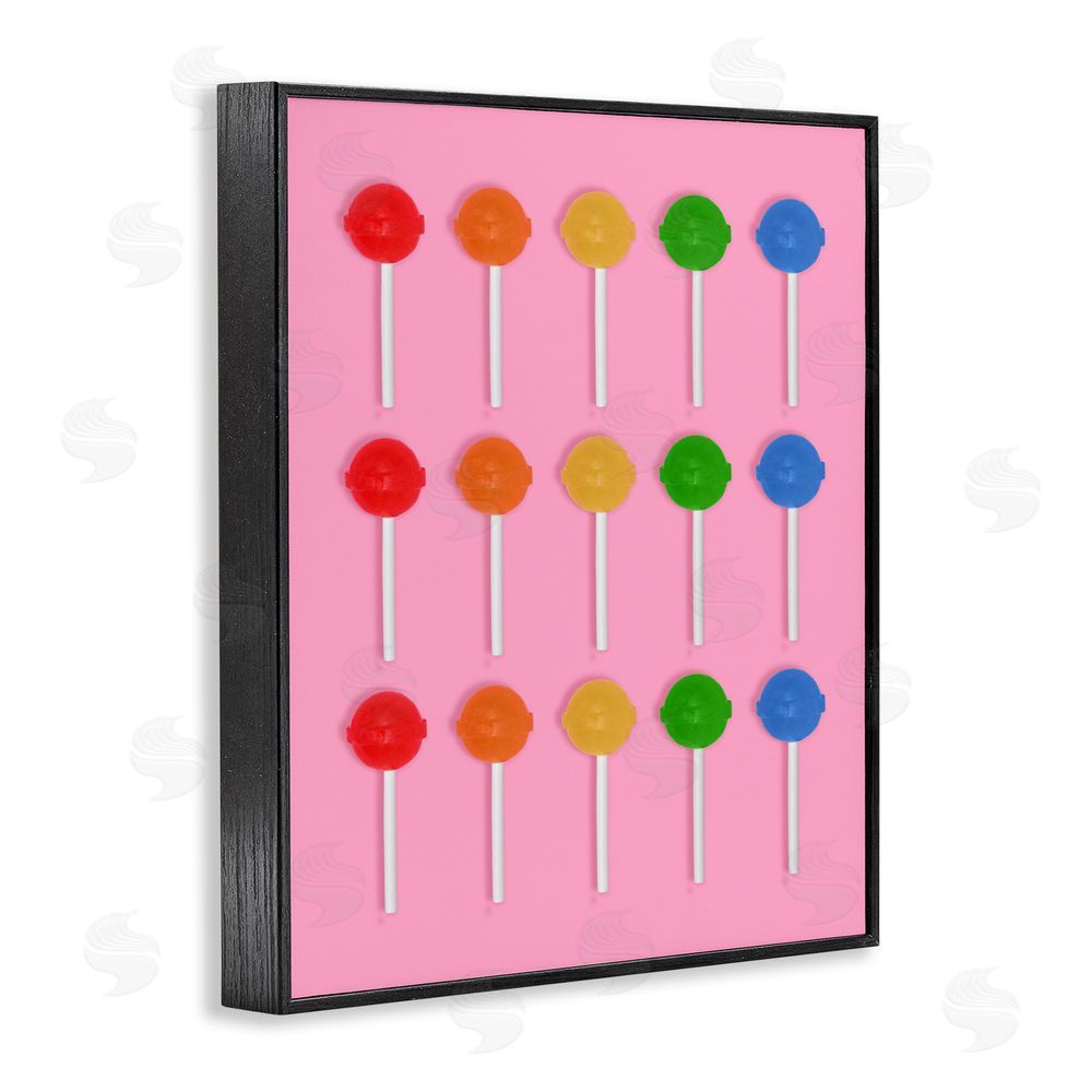 LISH Creative Colorful Lollipop Grid Black Framed Giclee Wall Art Print