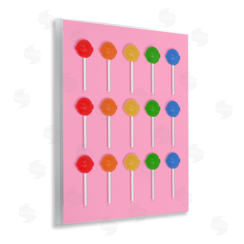 LISH Creative Colorful Lollipop Grid Wall Plaque with Fixed Lithograph Print