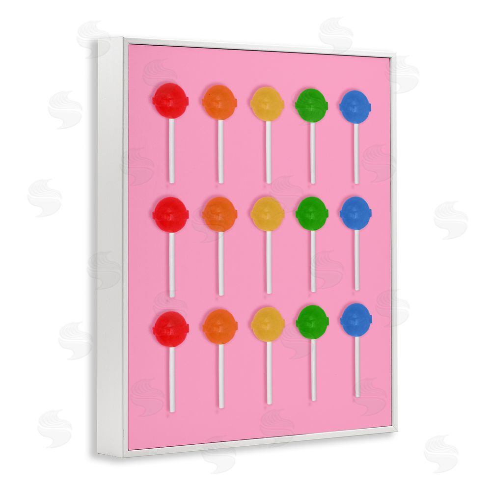LISH Creative Colorful Lollipop Grid White Framed Giclee Wall Art Print