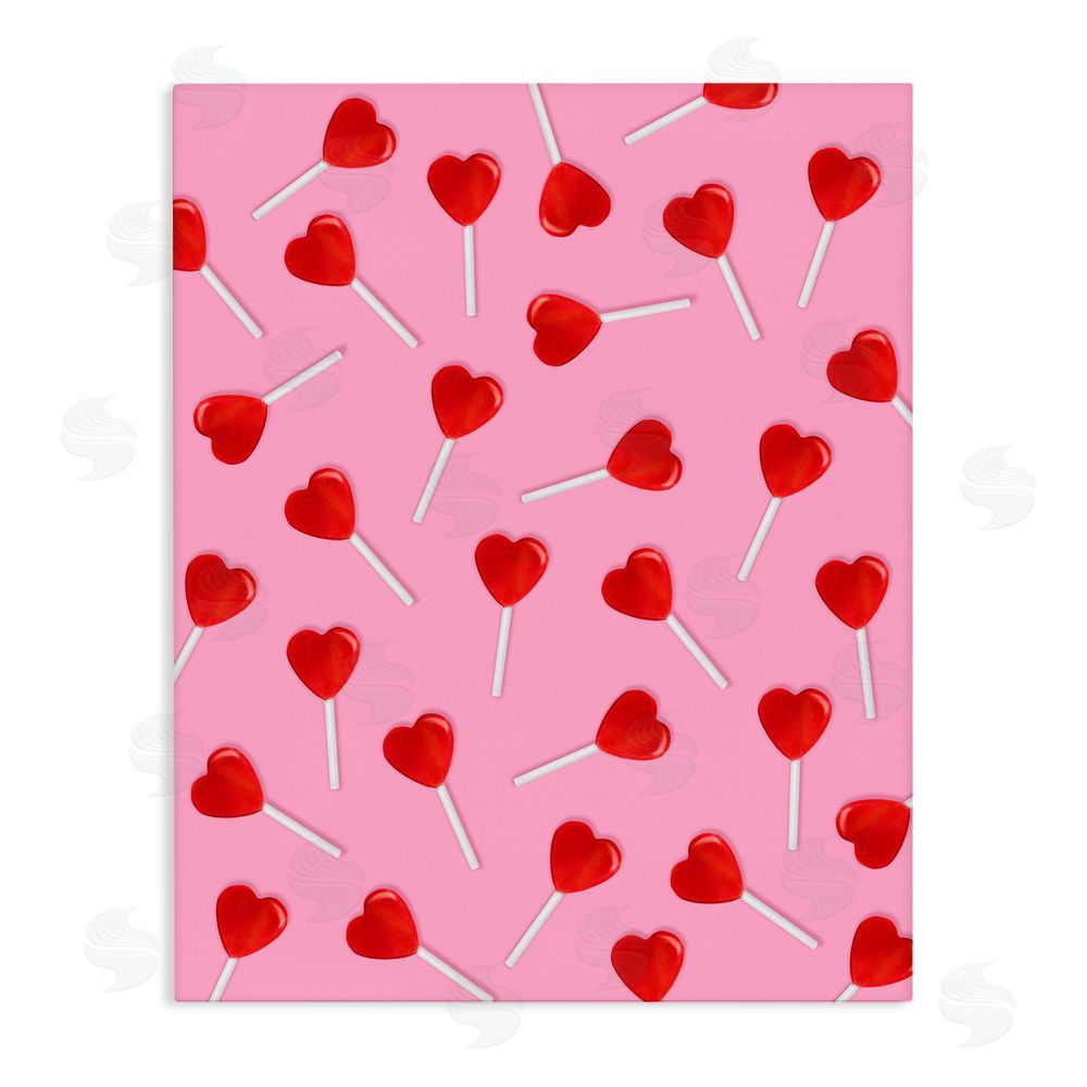 LISH Creative Heart Lollipop Pattern Stretched Canvas Wall Art