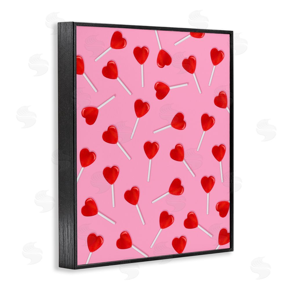 LISH Creative Heart Lollipop Pattern Blacked Framed Giclee Wall Art Print