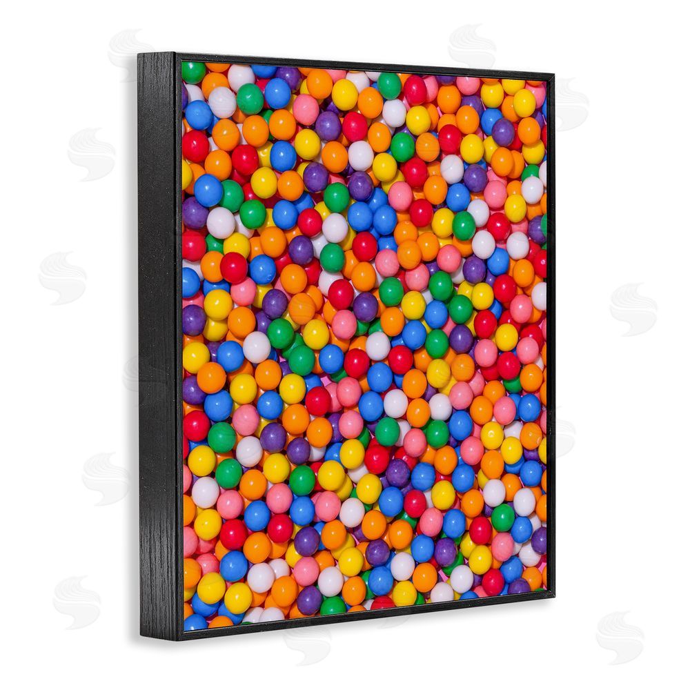 LISH Creative Colorful Gumballs Close Up Black Framed Giclee Wall Art Print