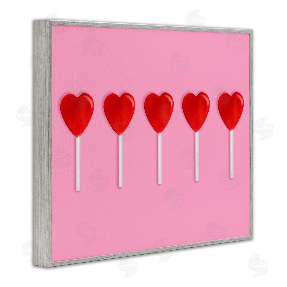 LISH Creative Valentine's Heart Pops Gray Framed Giclee Wall Art Print