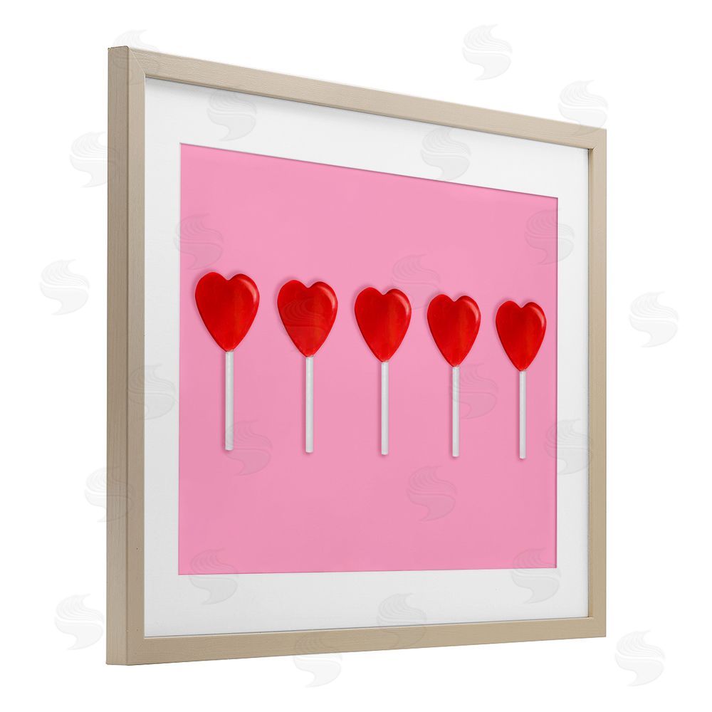 LISH Creative Valentine's Heart Pops Brown Framed Print Under Glass Wall Art