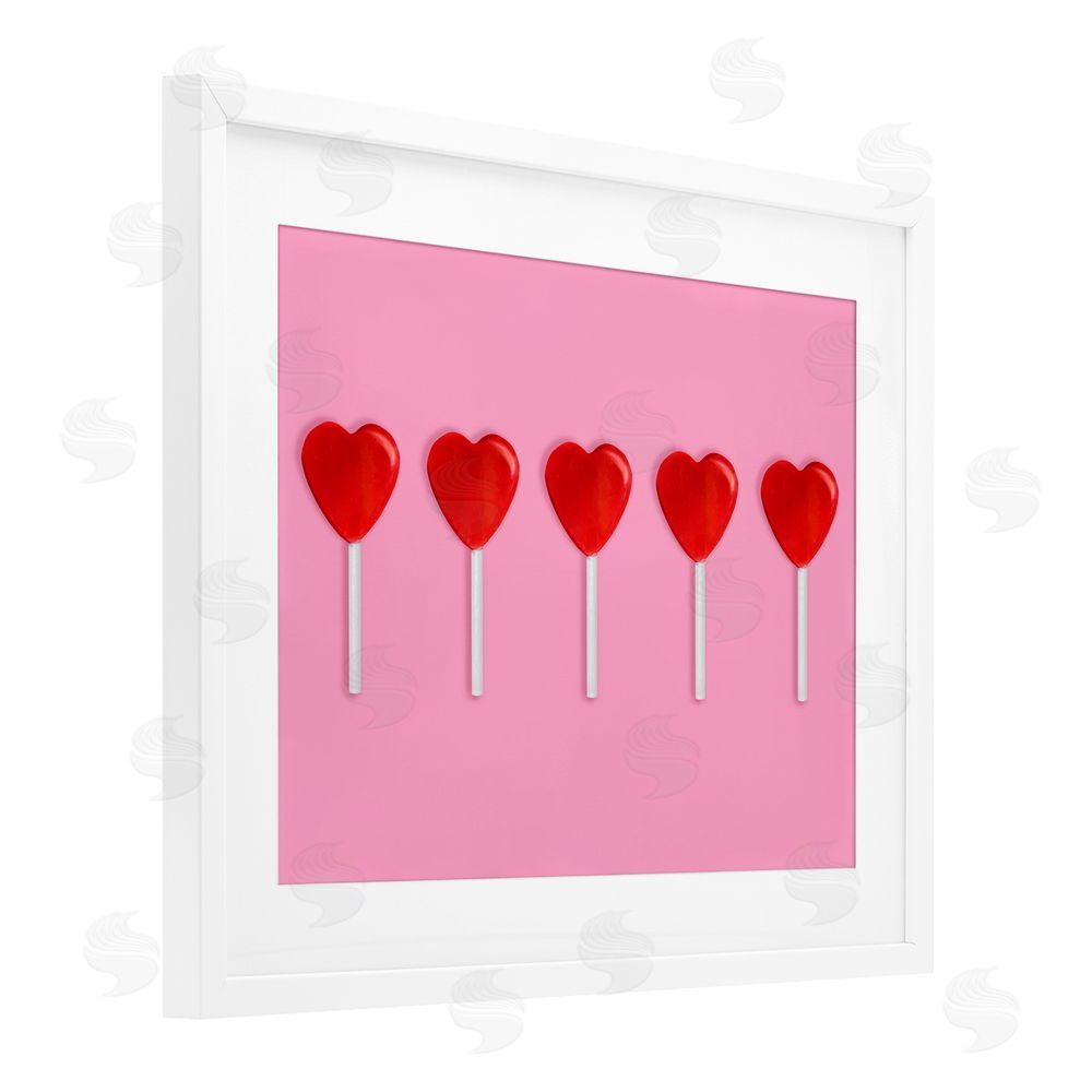 LISH Creative Valentine's Heart Pops White Framed Print Under Glass Wall Art