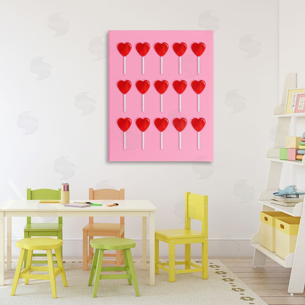 LISH Creative Heart Lollipops Collection Stretched Canvas Wall Art in Room