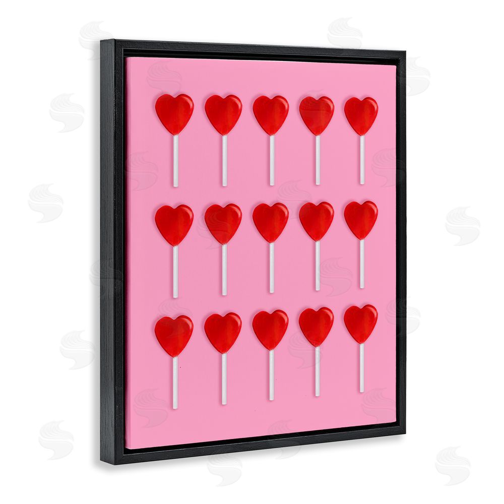 LISH Creative Heart Lollipops Collection Black Floating Frame Canvas Wall Art