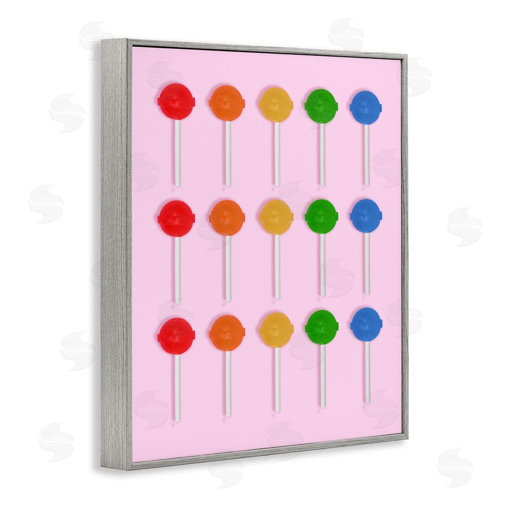 LISH Creative Candy Pops on Light Pink Gray Framed Giclee Wall Art Print