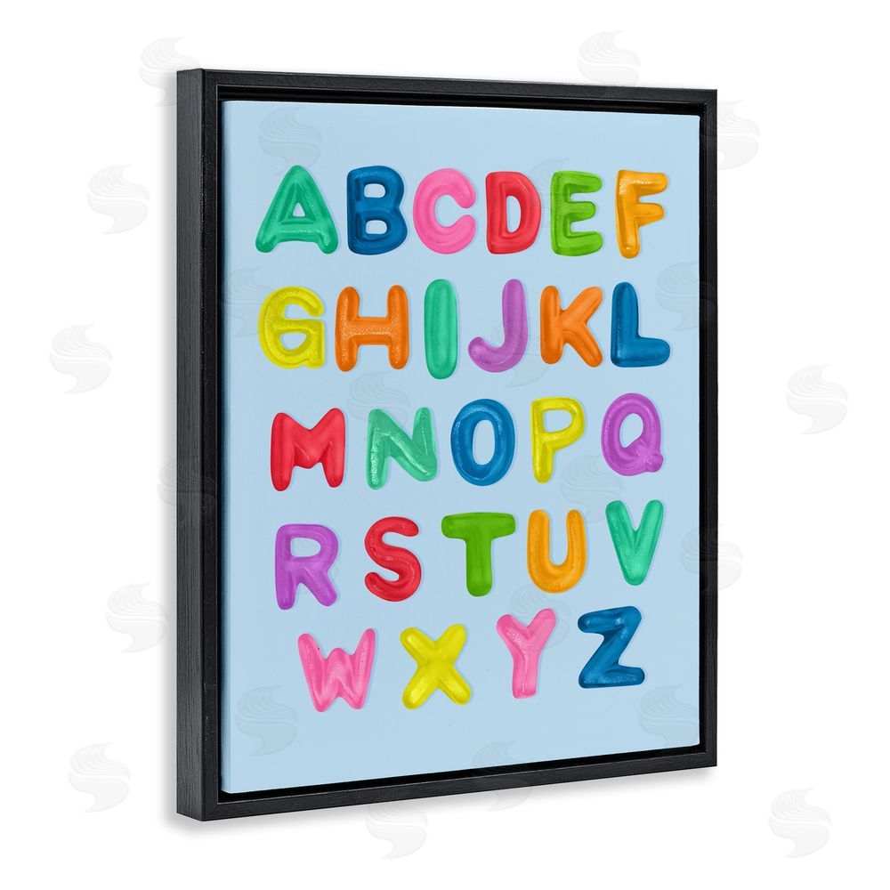 LISH Creative Gummy Candy Alphabet Black Floating Framed Canvas Wall Art