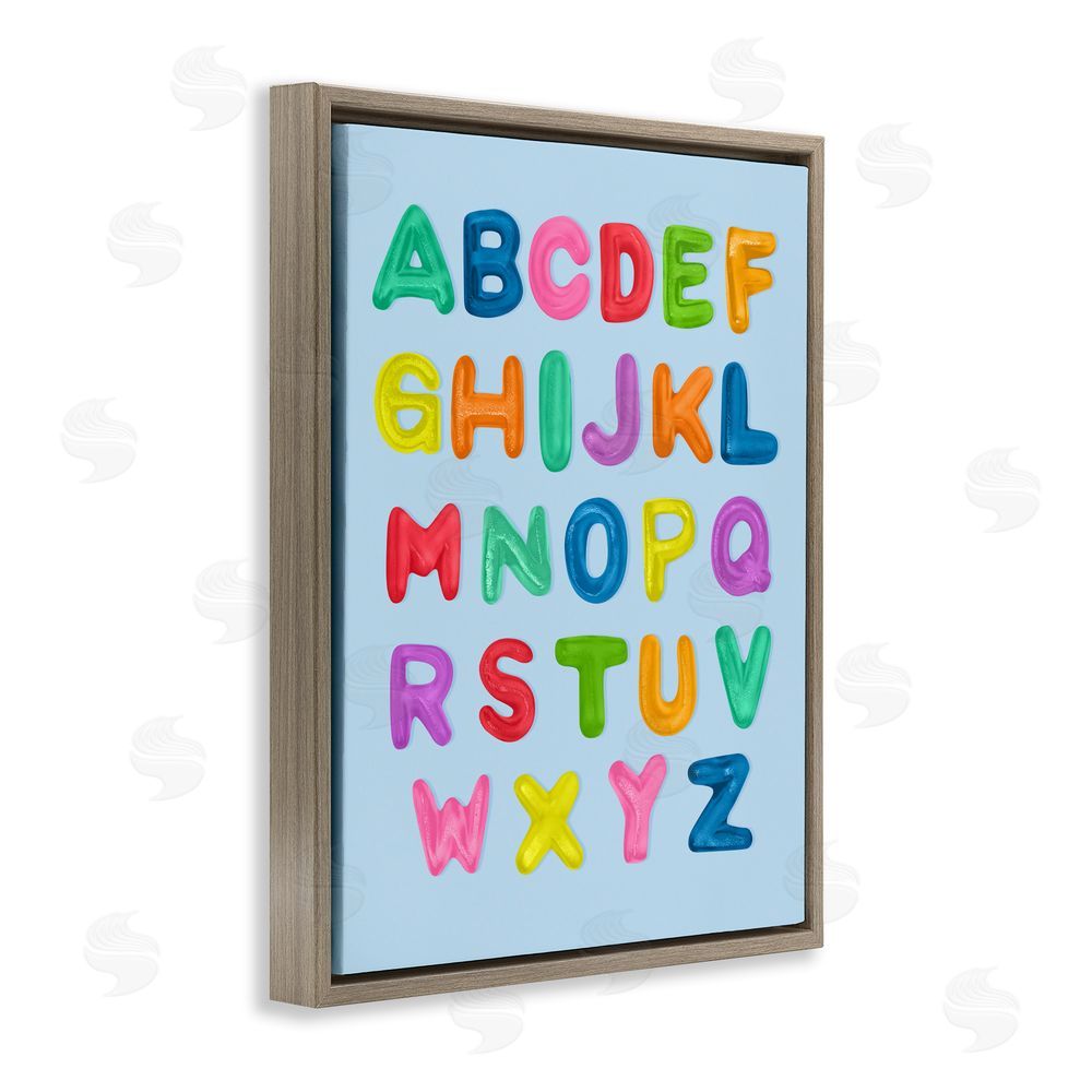 LISH Creative Gummy Candy Alphabet Brown Floating Framed Canvas Wall Art