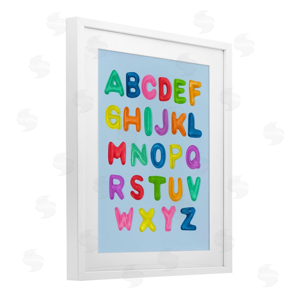 LISH Creative Gummy Candy Alphabet White Framed Print Under Glass Wall Art
