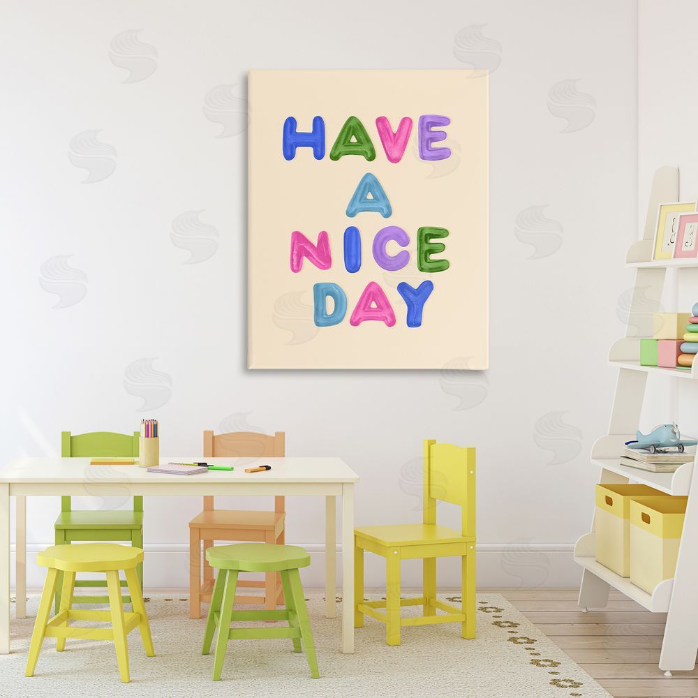 LISH Creative Have a Nice Day Gummies Stretched Canvas Wall Art in Room