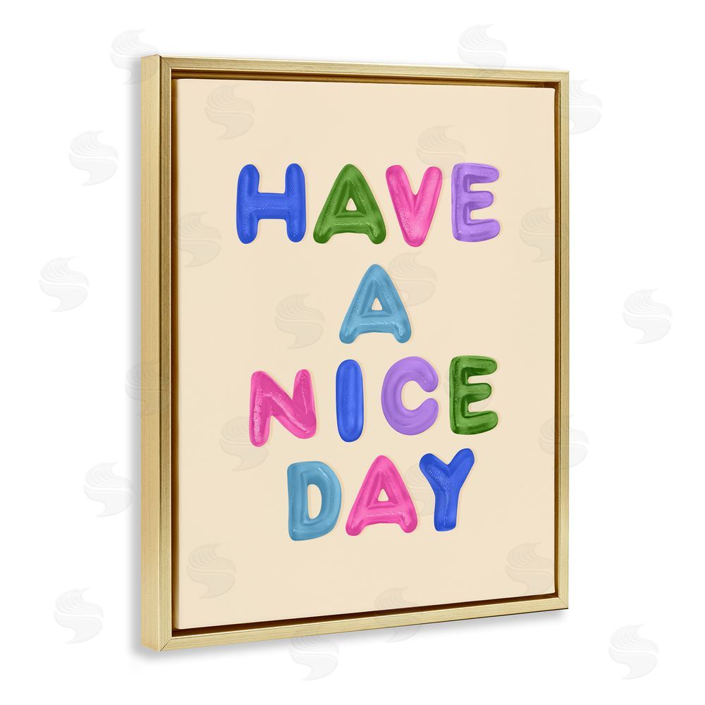 LISH Creative Have a Nice Day Gummies Gold Floating Framed Canvas Wall Art