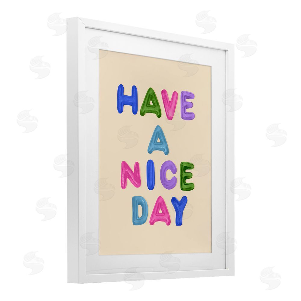 LISH Creative Have a Nice Day Gummies White Framed Print Under Glass Wall Art