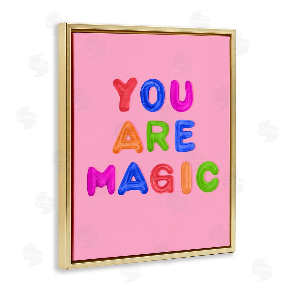 LISH Creative You are Magic Gummies over Pink Gold Floating Framed Canvas Wall Art Print