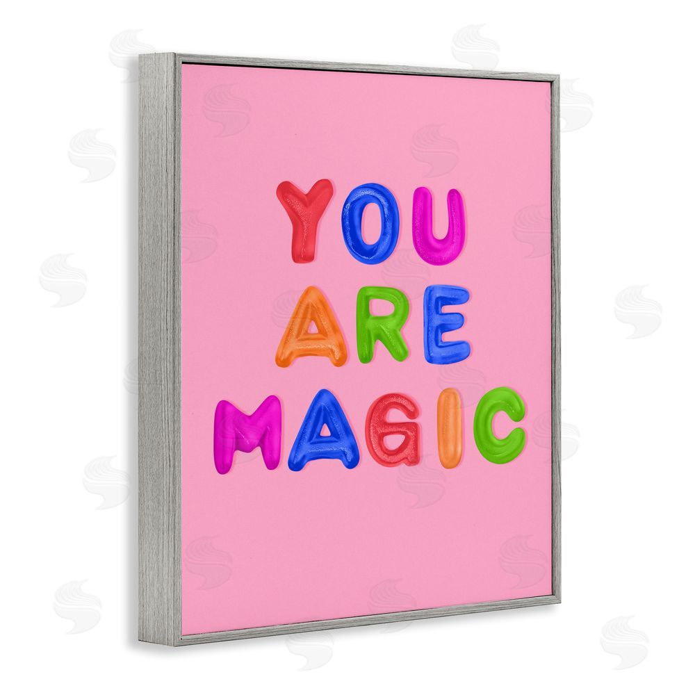 LISH Creative You are Magic Gummies over Pink Gray Framed Giclee Wall Art Print